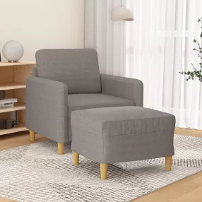 Tópszínű szövet kanapéfotel lábtartóval 60 cm