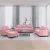 4 részes rózsaszín bársony ülőgarnitúra párnákkal