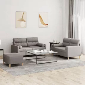   3 részes tópszínű mikroszálas szövet ülőgarnitúra párnával