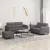 3 részes szürke műbőr ülőgarnitúra párnákkal