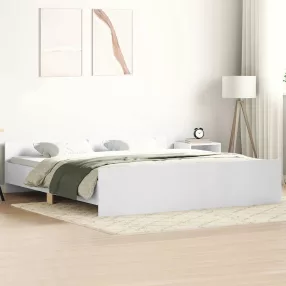fehér ágykeret fej- és lábtámlával 200x200 cm