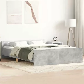 betonszürke ágykeret fej- és lábtámlával 120 x 200 cm