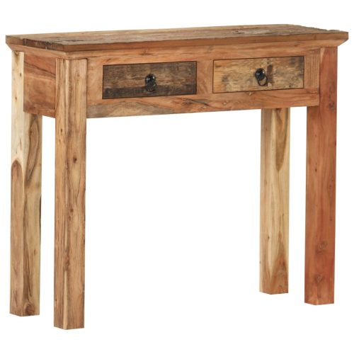 tömör akácfa és újrahasznosított fa tálalóasztal 90,5x30x75 cm