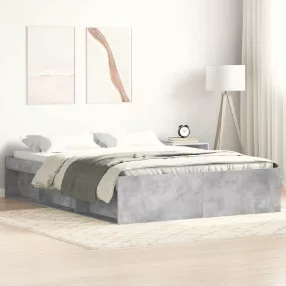 betonszürke ágykeret 140 x 200 cm