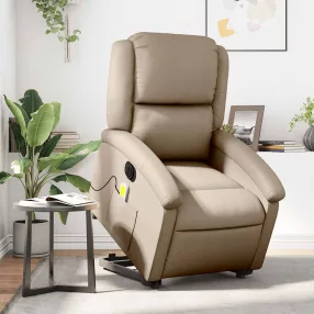   elektromos cappuccino műbőr felállást segítő masszázsfotel