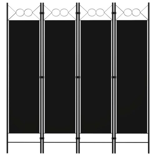 fekete 4 paneles paraván 160 x 180 cm