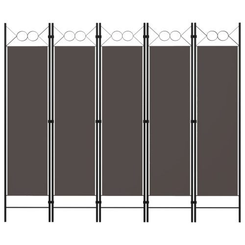 Antracitszürke 5 paneles paraván 200 x 180 cm