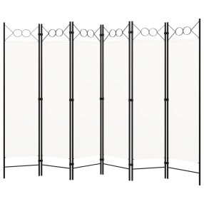 fehér 6-paneles paraván 240 x 180 cm