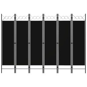 fekete 6 paneles paraván 240 x 180 cm