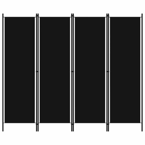 fekete 4 paneles paraván 200 x 180 cm