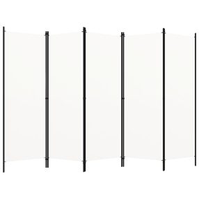 fehér 5 paneles paraván 250 x 180 cm