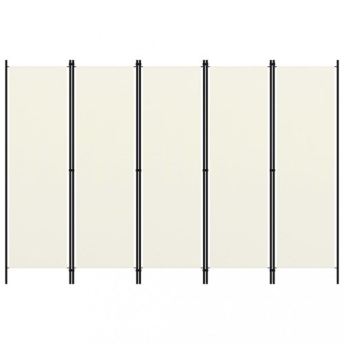 Krémfehér 5 paneles paraván 250 x 180 cm