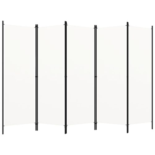 fehér 5 paneles paraván 250 x 180 cm