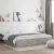 betonszürke szerelt fa ágykeret fiókokkal 200 x 200 cm