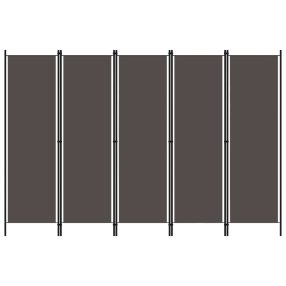 antracitszürke 5 paneles paraván 250 x 180 cm