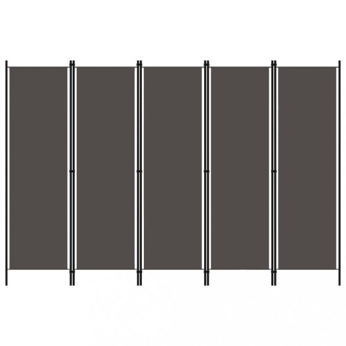 Antracitszürke 5 paneles paraván 250 x 180 cm