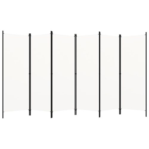fehér 6 paneles paraván 300 x 180 cm