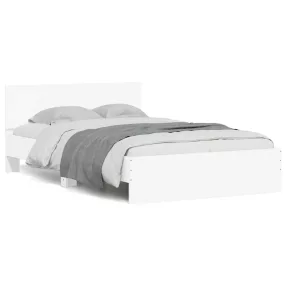   vidaXL fehér ágykeret fejtámlával és LED-del 120 x 190 cm