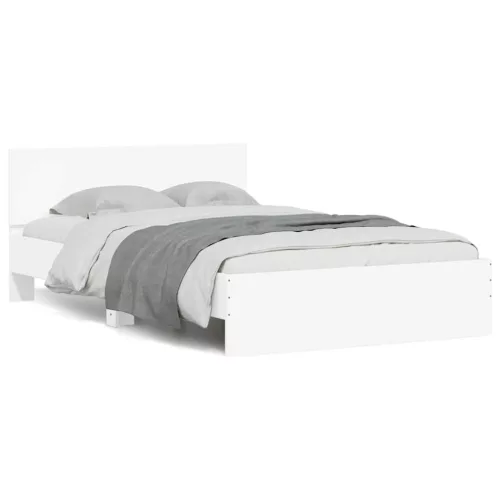 vidaXL fehér ágykeret fejtámlával és LED-del 120 x 190 cm