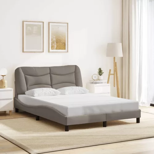 tópszínű szövet ágykeret matrac nélkül Hvar 140 x 190 cm