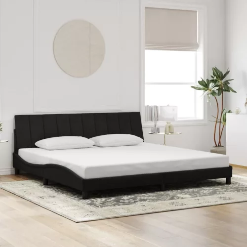 fekete bársony ágykeret matrac nélkül Hanko 200 x 200 cm