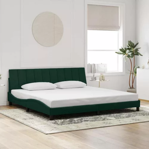 sötétzöld bársony ágykeret matrac nélkül Hanko 200x200 cm