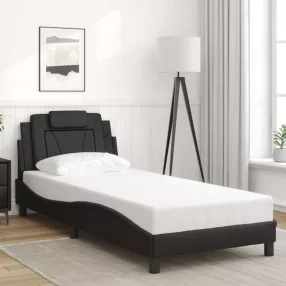 fekete műbőr ágykeret Viana matrac nélkül 80 x 200 cm