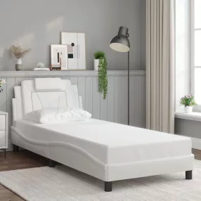 fehér műbőr ágykeret Viana matrac nélkül 80 x 200 cm