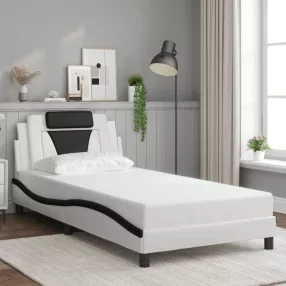   fehér és fekete műbőr ágykeret Viana matrac nélkül 100x200 cm