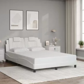fehér műbőr ágykeret Viana matrac nélkül 120 x 200 cm
