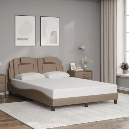 cappuccino színű műbőr ágykeret Viana matrac nélkül 120x200 cm