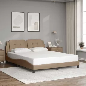   vidaXL cappuccino színű műbőr ágykeret matrac nélkül Zadar 160x200 cm
