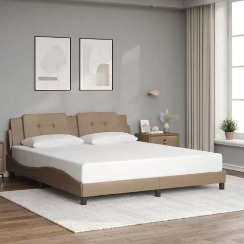 vidaXL cappuccino színű műbőr ágykeret matrac nélkül Zadar 180x200 cm