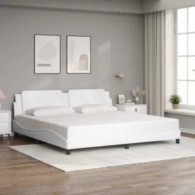  vidaXL fehér műbőr ágykeret matrac nélkül Zadar 200x200 cm