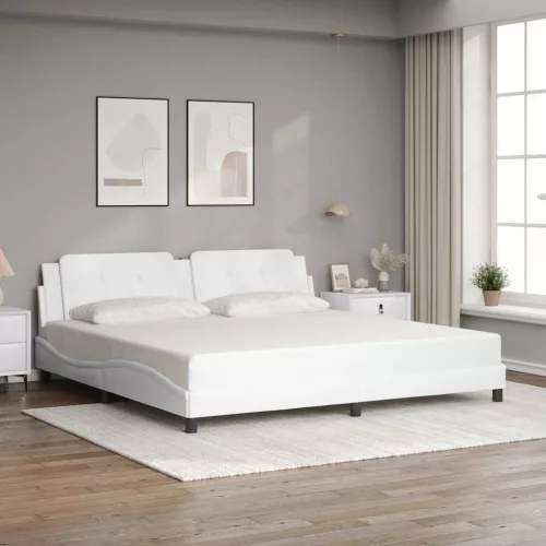 vidaXL fehér műbőr ágykeret matrac nélkül Zadar 200x200 cm
