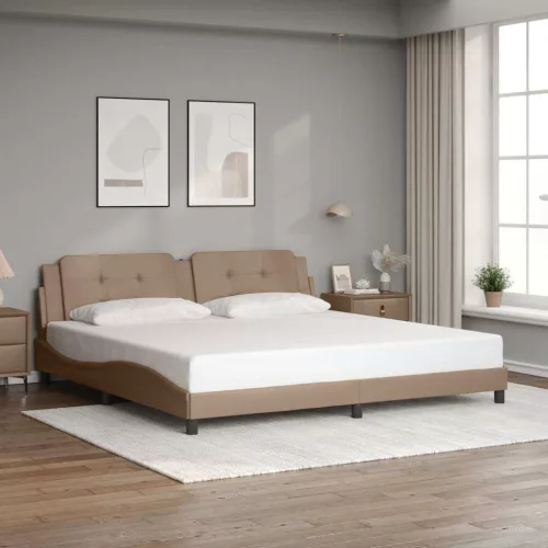 vidaXL cappuccino színű műbőr ágykeret matrac nélkül Zadar 200x200 cm
