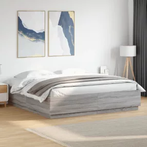   vidaXL sonoma tölgyszínű szerelt fa ágykeret 180 x 200 cm