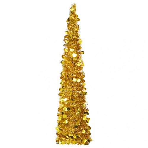 Aranyszínű összecsukható PET műkarácsonyfa 150 cm