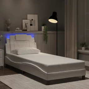 fehér ágykeret Viana LED-ekkel matrac nélkül 80 x 200 cm