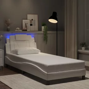 fehér ágykeret Viana LED-ekkel matrac nélkül 90x190 cm