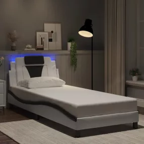   fehér és fekete ágykeret Viana LED-ekkel matrac nélkül 90x190 cm