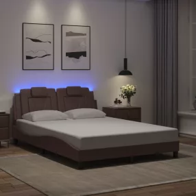 barna ágykeret Viana LED-ekkel matrac nélkül 140 x 190 cm