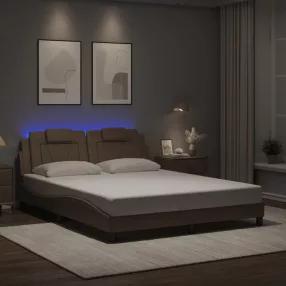   kávészínű ágykeret Viana LED-ekkel matrac nélkül 160 x 200 cm