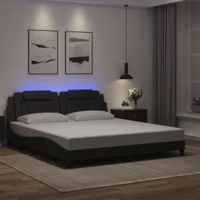   fekete ágykeret Viana LED-ekkel matrac nélkül 180 x 200 cm