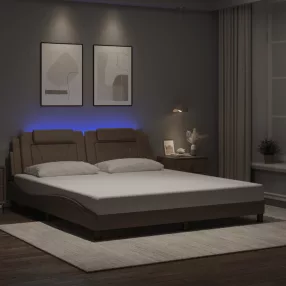   kávészínű ágykeret Viana LED-ekkel matrac nélkül 180 x 200 cm