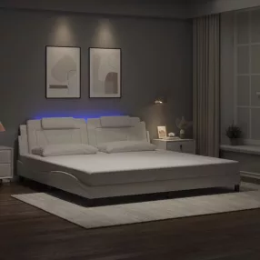 fehér ágykeret Viana LED-ekkel matrac nélkül 200x200 cm