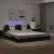 fekete és fehér ágykeret Viana LED-ekkel matrac nélkül 200x200 cm