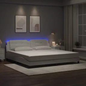   vidaXL fehér ágykeret LED-ekkel matrac nélkül Zadar 200x200 cm