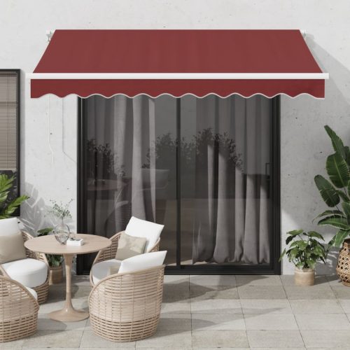 burgundi vörös kézzel kihúzható LED-es napellenző 300 x 250 cm