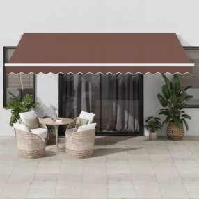 vidaXL barna automata behúzható napellenző 450 x 350 cm